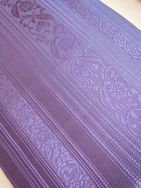 【未使用品】【長尺】博多織り紗献上　紫地八寸名古屋