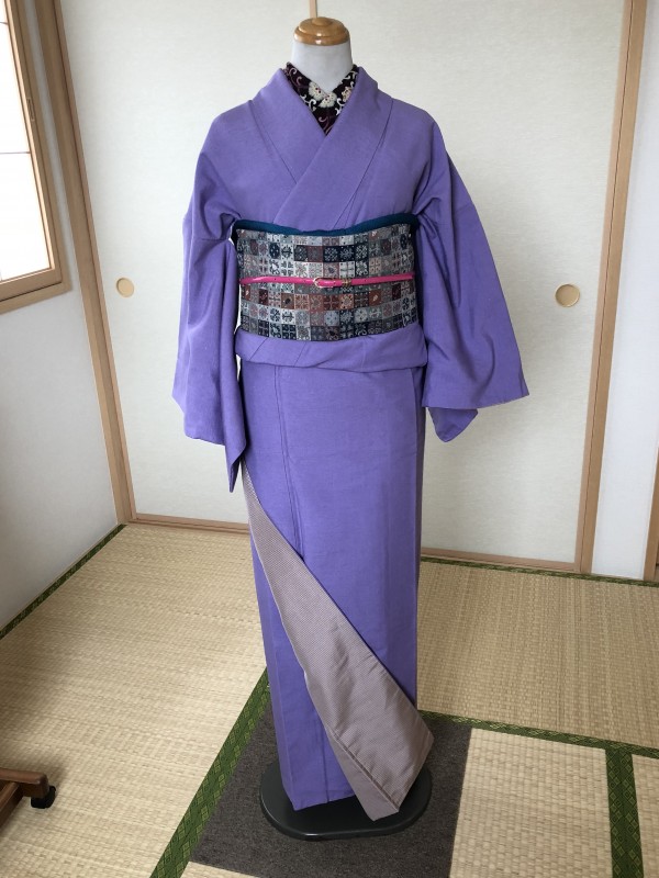紫無地紬 | リサイクル着物・着物コーディネイト【布々や】横浜相鉄 