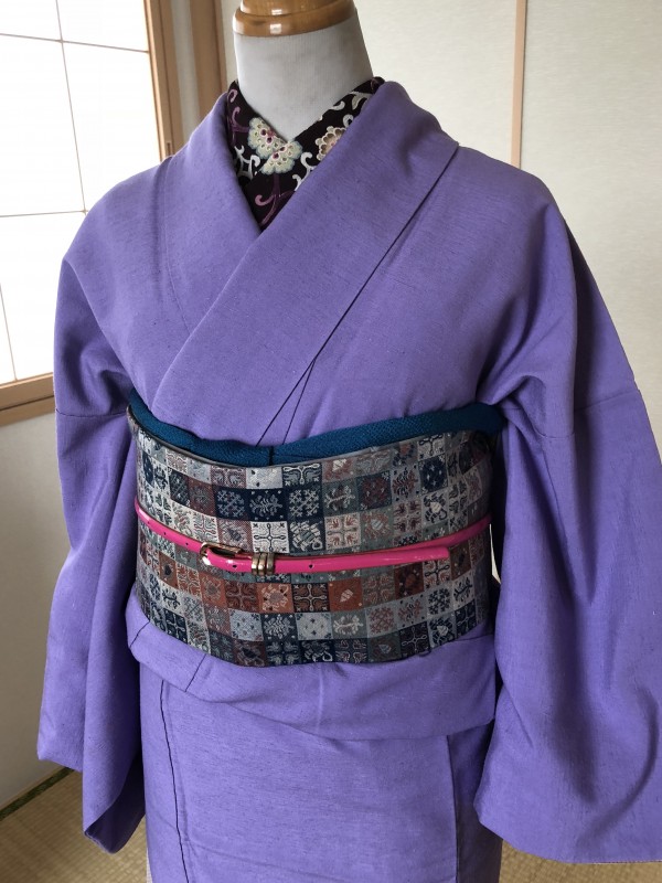 紫無地紬 | リサイクル着物・着物コーディネイトは横浜相鉄沿線 