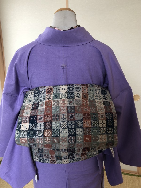 紫無地紬 | リサイクル着物・着物コーディネイト【布々や】横浜相鉄