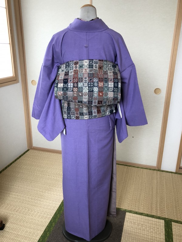 紫無地紬 | リサイクル着物・着物コーディネイト【布々や】横浜相鉄